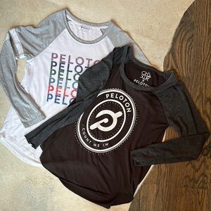 Peloton Raglan Sleeve tee bundle, size small